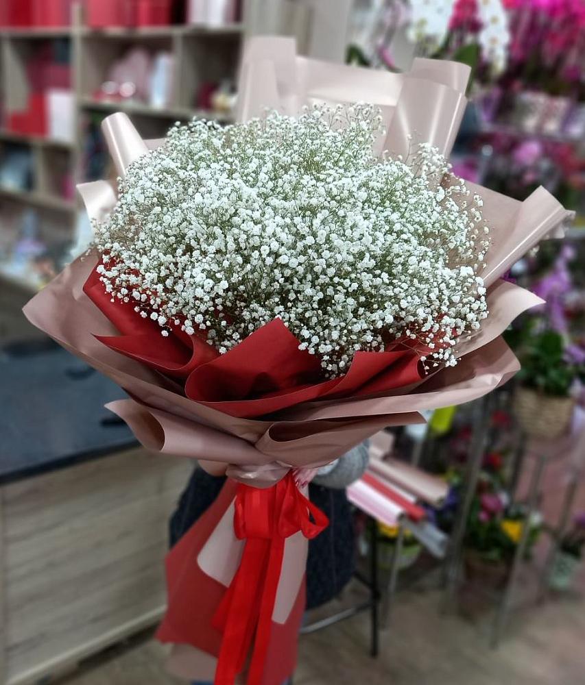 Букет Белые хлопья в Котельниково Букет цветов из: Гипсофила в Котельниково