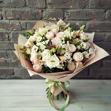 Букет цветов из:  Альстромерии, Розы и Хризантемы в Котельниково
