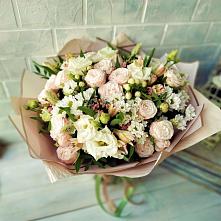Букет цветов из:  Альстромерии, Розы и Хризантемы #REPLACE_PRED# Котельниково
