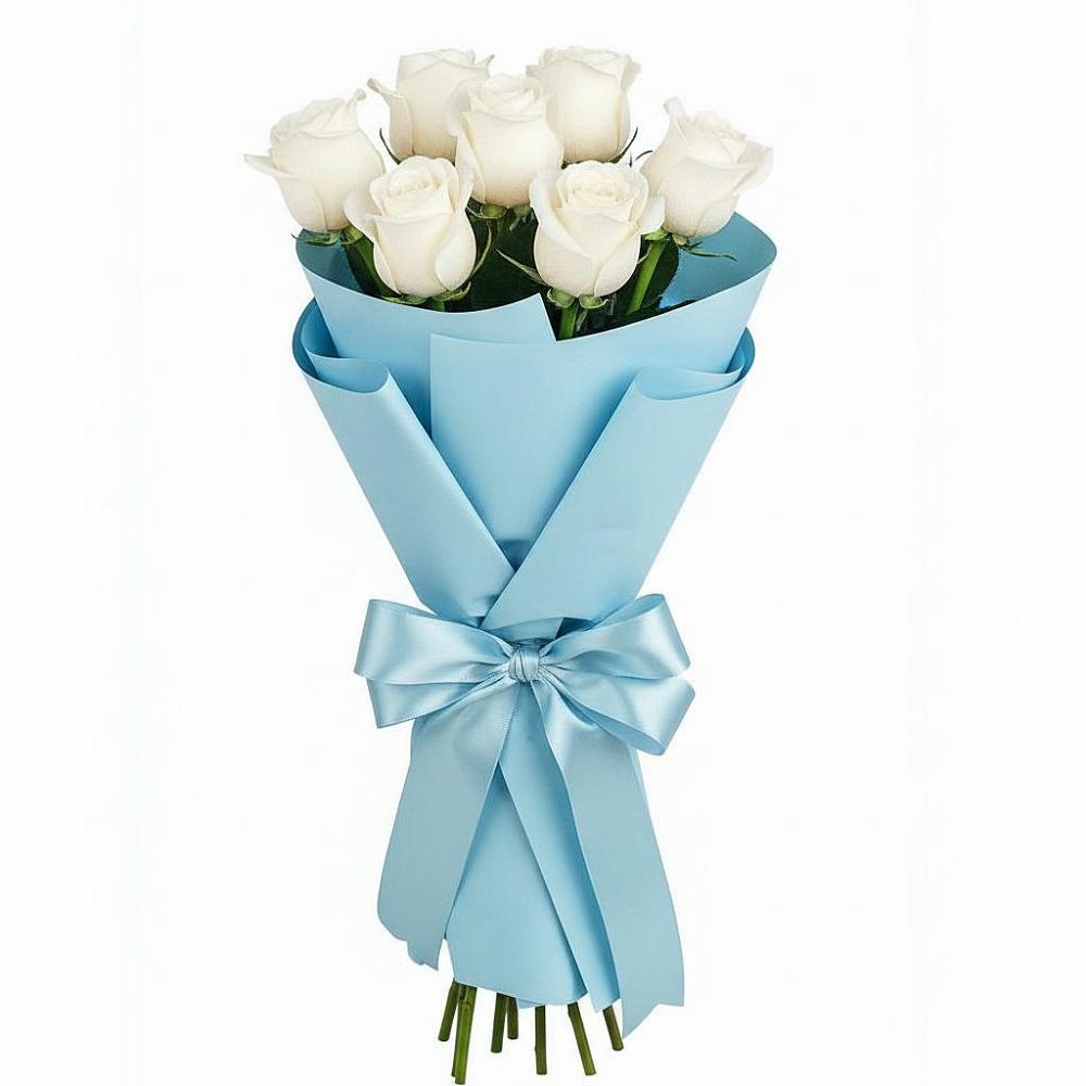 Букет 7 белых роз Проуд в Котельниково