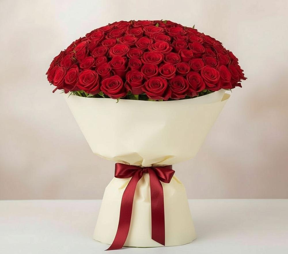 Букет 101 Красная роза Милано в Котельниково