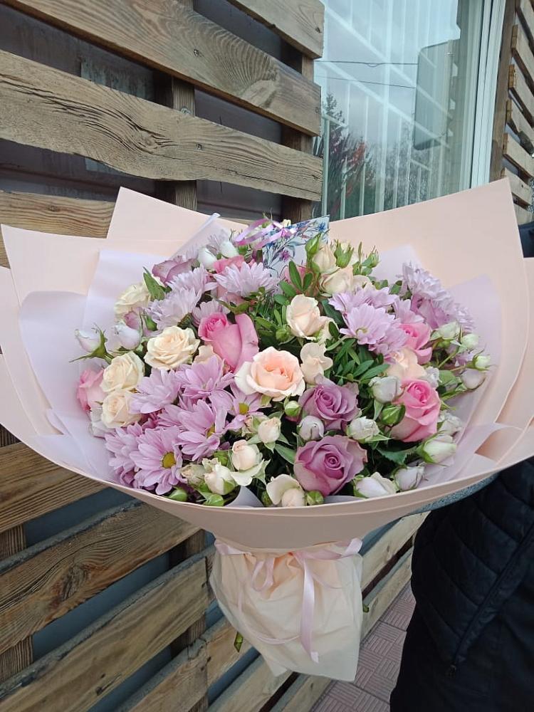 Букет цветов из: Розы и Хризантемы в Котельниково