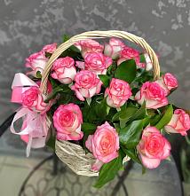 Цветочная композиция из Розы в корзине в Котельниково