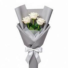 Букет 3 белые розы в Котельниково