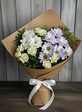 Букет цветов из:  Хризантемы и Розы в Котельниково