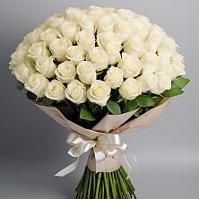Букет 101 беля роза Белоснежка в Котельниково