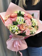Букет цветов из:  Гвоздики, Розы и Хризантемы #REPLACE_PRED# Котельниково