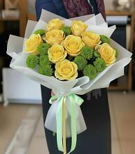 Букет цветов из:  Хризантемы и Розы в Котельниково