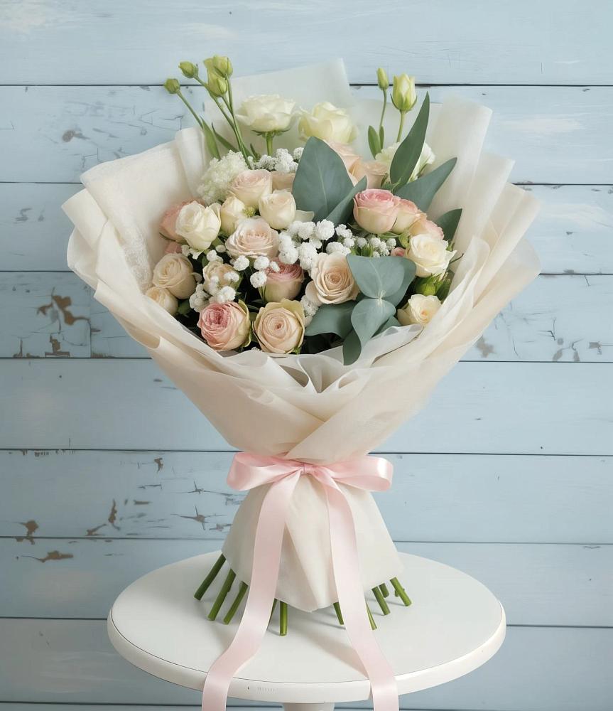 Букет цветов из: Розы и Лизиантусы в Котельниково