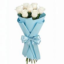 Букет 7 белых роз Проуд в Котельниково