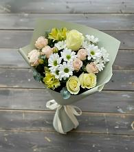 Букет цветов из:  Альстромерии, Розы и Хризантемы в Котельниково