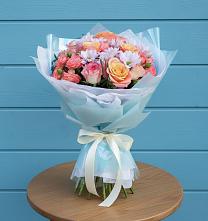 Букет цветов из:  Хризантемы и Розы в Котельниково