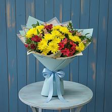 Букет цветов из:  Альстромерии и Хризантемы в Котельниково