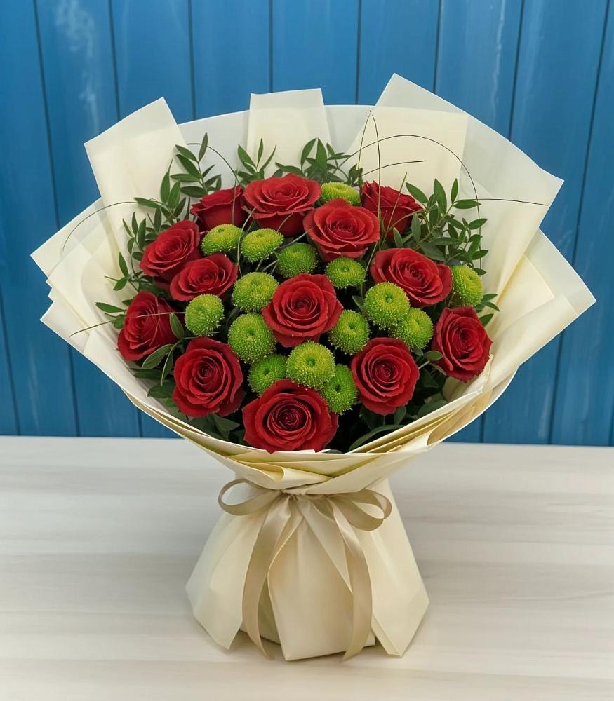 Букет цветов из: Розы и Хризантемы в Котельниково