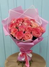 Букет 15 Розовых роз Равель в Котельниково